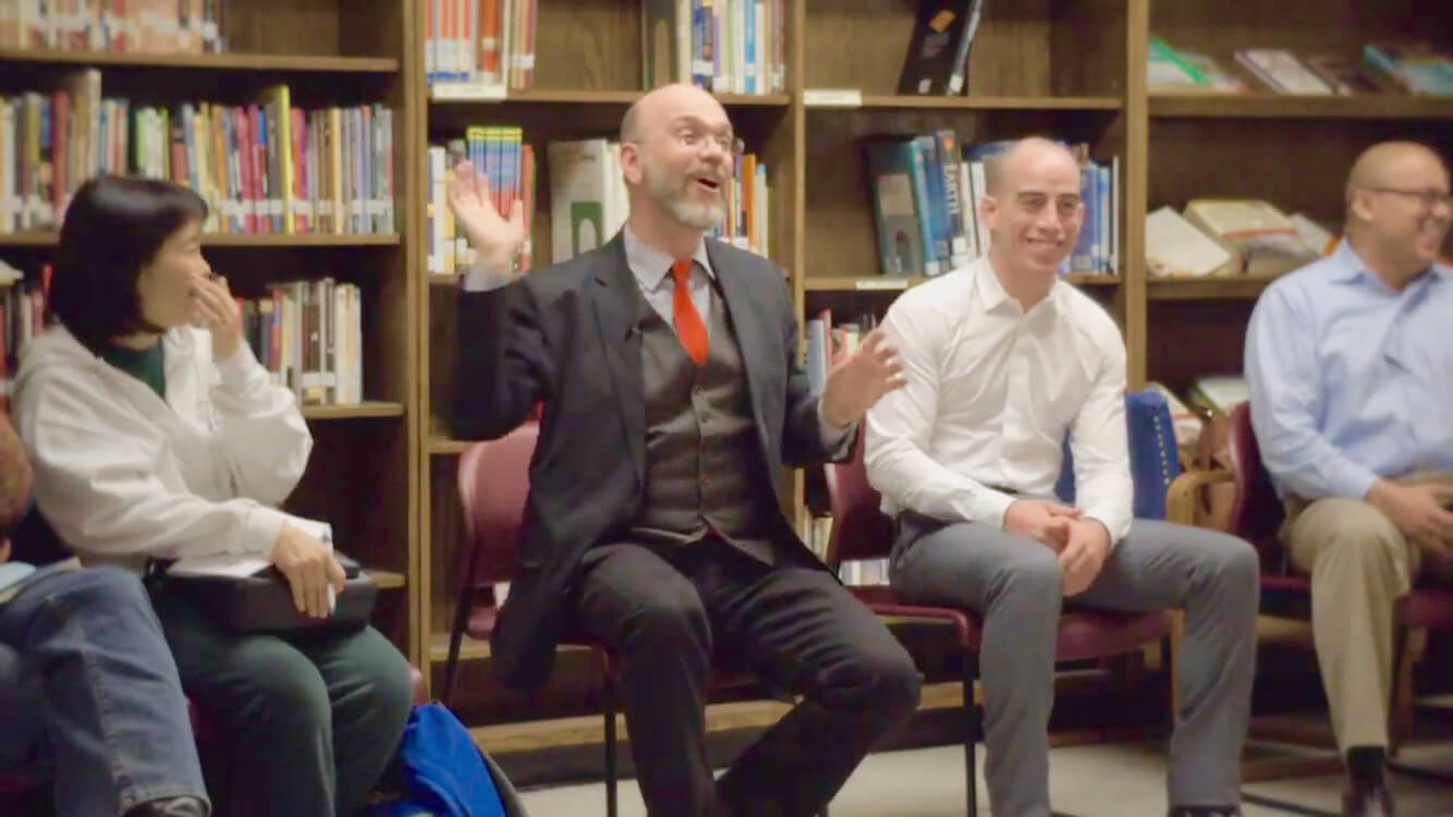 Sean Grover speaking at Lab Middle School, Feb 19 2015